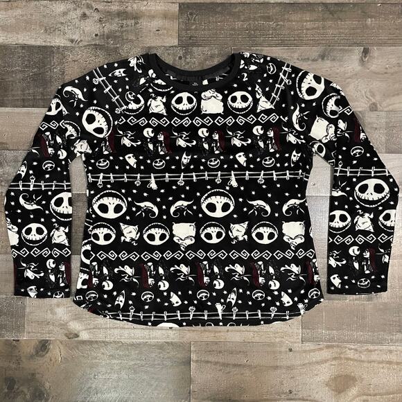 Disney The Nightmare Before Christmas Pajama Set Women’s Black Size M (8-10) PJs - Picture 10 of 11